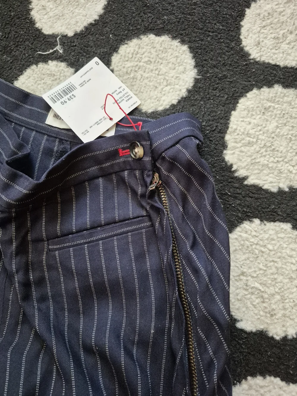 Uniqlo X Idlf Navy Pinstripe Wide-Leg Culottes Rayon Pants NWT 0_5